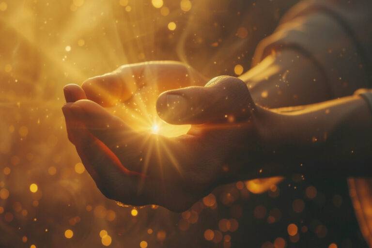 God's hands holding the Beginning