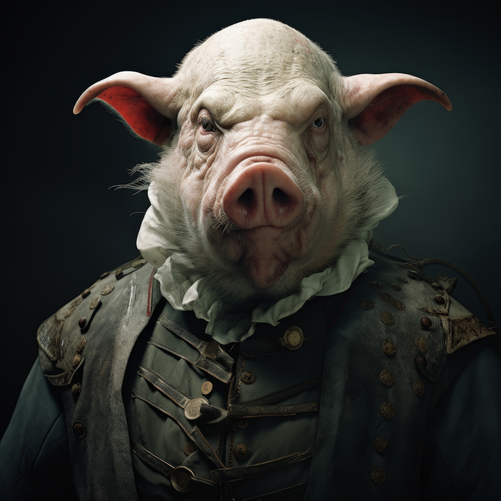 a pig dressed up with nowhere to go