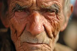 face of old man ready to pass on